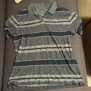 Banana Republic Men's Striped Polo — Navy & Gray